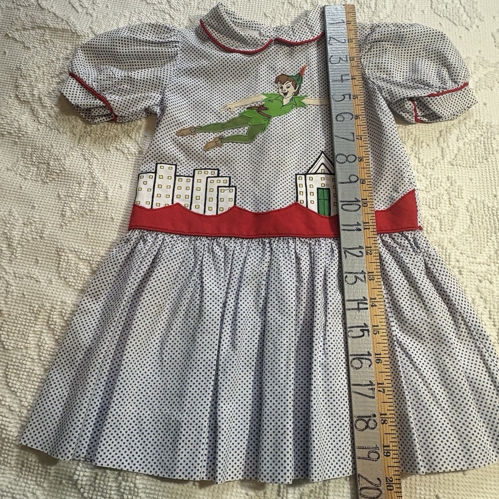 Girls Dress VTG Peter Pan Disney Classic Film Character Sz 4T Polka Dots Rare - Picture 4 of 5